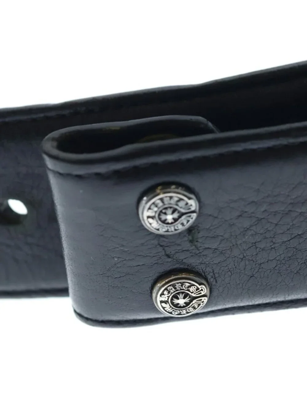 Chrome Hearts 1.5 Strap 1.5 Inch Horse Shoe Rivets Leather Belt Black
